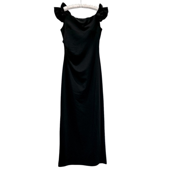 NEW X By XSCAPE Maggie Dress Off the Shoulder Formal Gown Ruffle Sleeve Size 16 - Picture 4 of 8